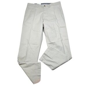 Haggar Premium Soft Chino Pants Mens 33x30 Beige Khaki Straight Fit NEW